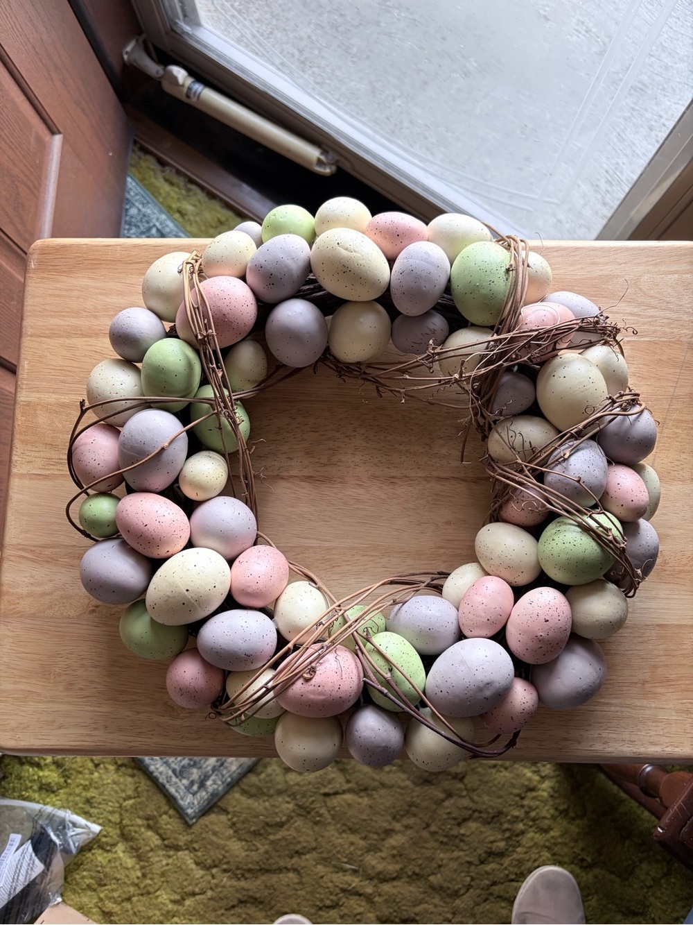 Pastel Easter Egg Wreath - Multi Color Home Holiday Decoration